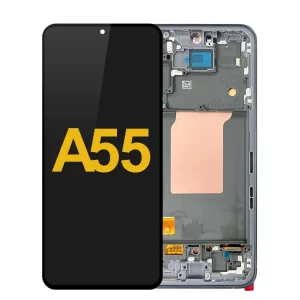 Original components with frame compatible with Samsung A55 LCD display